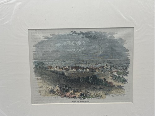 Antique 1870 view barbados - of,