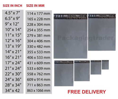 Strong grey mailing bags - strong,
