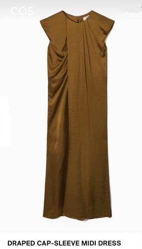 Cos draped cap sleeve midi - draped, cap-sleeve