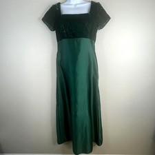 Alfred Angelo Vintage Velvet Satin Regency Holiday Gown Small Jane Austen Dress