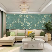 Vintage Green Floral Wallpaper