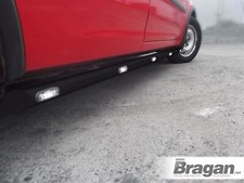 Side Bars + White LEDs For Mercedes Vito Viano SWB LWB 2004-2014 Skirts BLACK