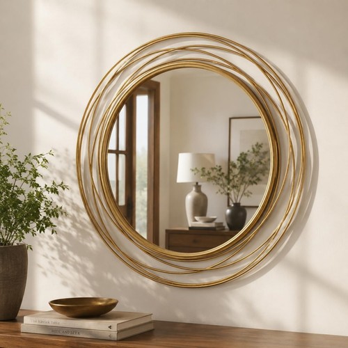 Extra large round gold - round, framed