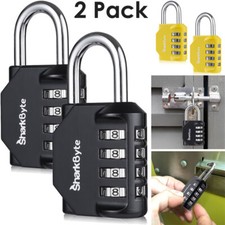 2x 4 Digit Combination Padlock