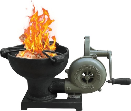 Forge furnace with hand blower - hand,