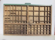 Antique Wooden Printers Drawer Tray Wall Display Rack Letterpress Old Vintage