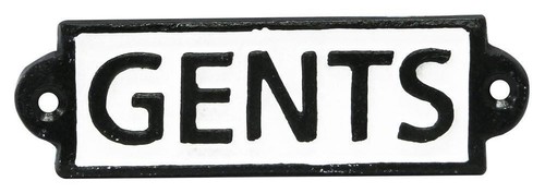 Gents toilet sign - cast, iron