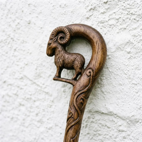 Viking ram head walking stick - viking,