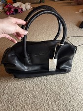 John Rocha Black Leather Women’s Bag Shoulder Bag Handbag New 