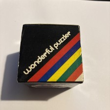 Wonderful Puzzler -Rubiks Type Vintage 1980's Plastic CUBE Puzzle Boxed, VGC, 