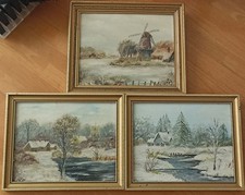Antique Original Oil Painting Set