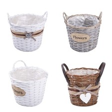 3 x Wicker Flower Basket with