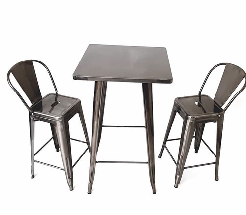 Silver tolix high table - tolix,
