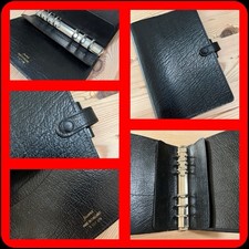 FILOFAX-5CLF 7/8 WINCHESTER BLACK CALF LEATHER-VERY EARLY RARE PROTOTYPE EDITION