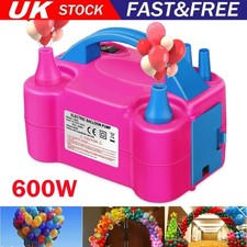 Portable 600W Electric Balloon Pump Inflator Air High Power Blower Party UK Plug