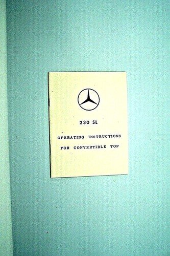 Mercedes 230sl owners - owners, manual