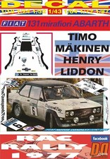 DECAL FIAT 131 ABARTH THE CHEQUERED FLAG T.MAKINEN RAC R.1977 11th (06)