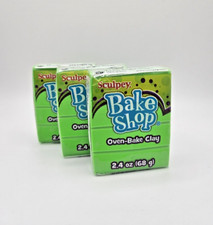 Sculpey Oven Bake Clay Bright Green Bake Shop Range 3 x 68g / 2.4oz