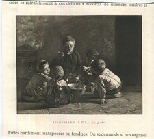 Antique Victorian Wood Burning Stove Boy Girl Children Soup Pot Small Art Print