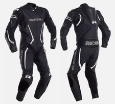 Richa One Piece Motorcycle Motorbike Leathers Suit Black White Ce Baracuda 1.1