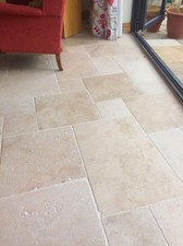 Sample of Tumbled Premium Light (Ivory) Travertine Wall & Floor Tiles
