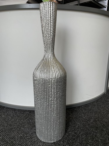 Silver floor vase for flowers