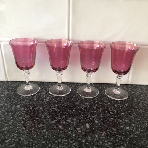 Vintage set cranberry - of, 4