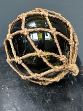 Vintage green Glass Fishing net float marked British Made