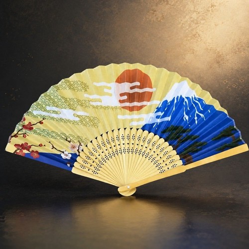 Mount fuji fan sun - fan,, yukata