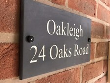 Natural Slate 12”x6” Gate House Sign Plaque Door Address Plate Deeply Engraved