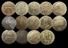 Study Lot Of 14 Halfpenny