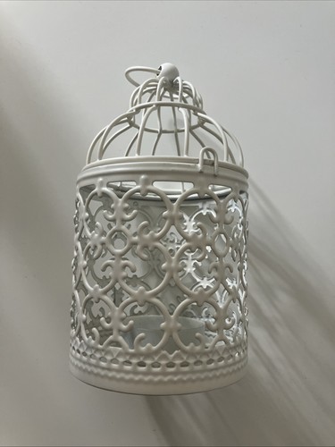 White bird cage tealight - bird,