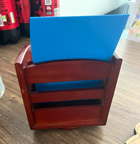 Rotating wooden letter holder - wooden,
