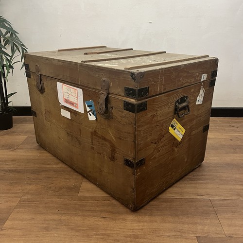 Wooden travel trunk - travel,
