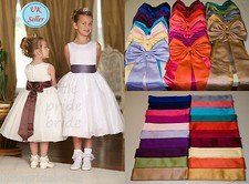 A-Line White/Ivory Organza Flower Girl Party Wedding Bridesmaid dress age 2-12