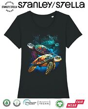 Womens Scuba Diving T-Shirt Ocean Turtles Art Sea /  Cotton