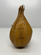 Vtg Antique Spalding USA 73-309 Cowhide Leather Speedbag Punching Bag Boxing Gym