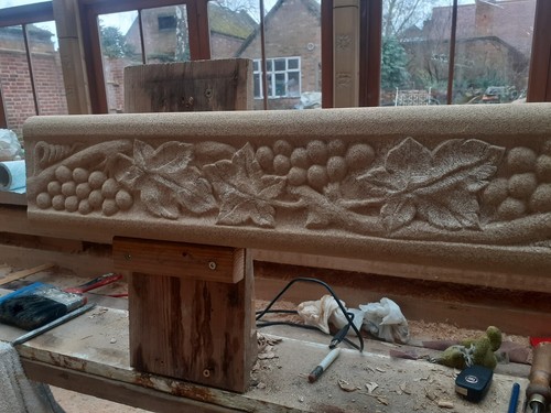 Hand carved stone - hand,
