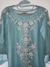 Maria B Aqua Blue Embroidered