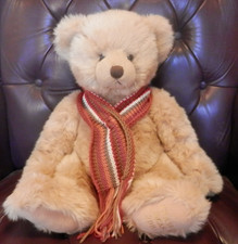 House of Fraser Teddy Bear,  Fraser Bear 2003 With Stripe Scarf,  43cm / 17ins
