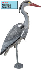 X2 Heron Decoy Garden Repellent Pond Ornament Scarer Realistic Bird Outdoor