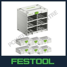 Festool 577807 Systainer Rack SYS 3-RK/6 M337 + 6x SYS3 S 76 TRA Transparent Lid