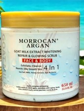 Moroccan Argan Goat Milk Extract Whitening Repair & Glowing Scrub 4-in-1 (650g)