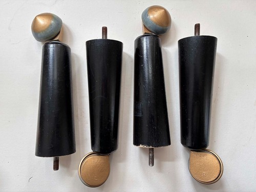 Vintage beech bed - bed, castors