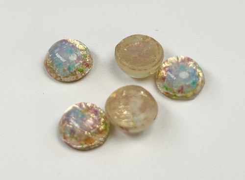9mm cabochon fire - opal, czech