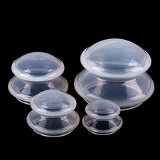 Set 4 Cups Anti Cellulite Silicone Medical Vacuum Massage Cupping Cup Therapy UK