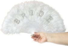 TRIXES BRIDE Handheld Feather Fan - Bride to Be Gift , Hen Party Present