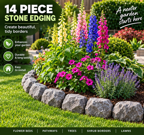 Piece garden stone edging - 14,