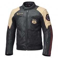 Held Men's Motorcycle Jacket - Baker 2 LEATHER (Blue/Beige/Burgundy)