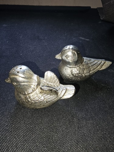 Silver plated vintage bird - silver,